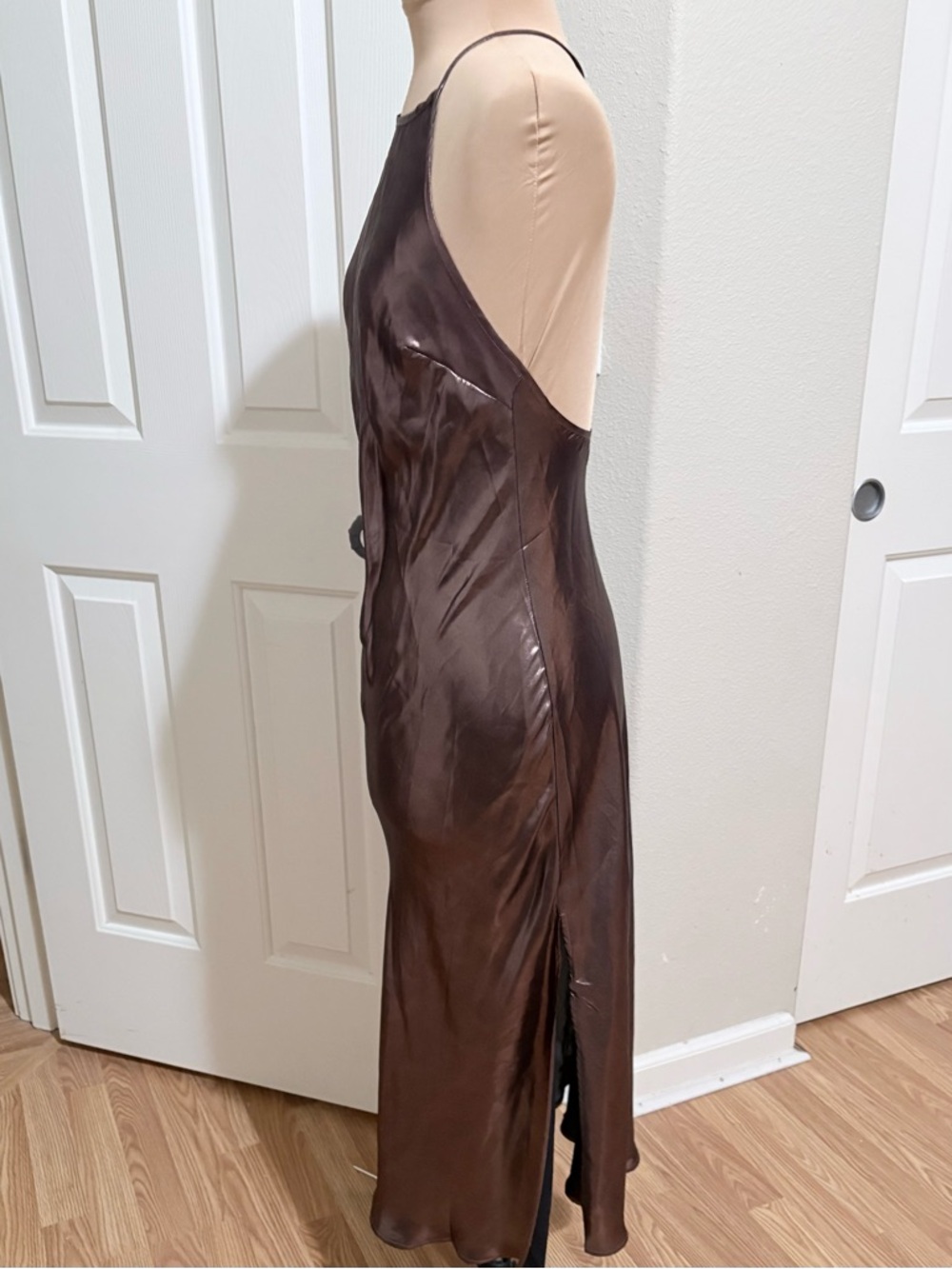 🤎Free People Sunset Shimmer Satin Midi Slipdress - Picture 6 of 10